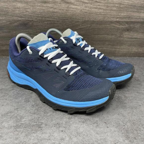Salomon Outline GTX Shoes Mens Size 7.5 Black Blue Sneakers Gore Tex